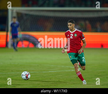 Le Caire, Égypte. 28 Juin, 2019. Achraf Hakimi du Maroc lors de la coupe d'Afrique des Nations 2019 match entre le Maroc et la Côte d'Ivoire à la CÃ'te d'Ivoire au Caire, Égypte. Ulrik Pedersen/CSM/Alamy Live News Banque D'Images