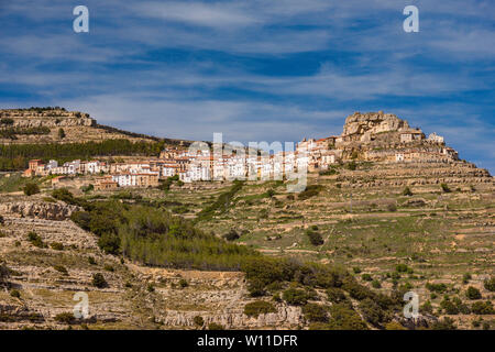 Ares del Maestrat, hill town dans la région de Serra de Vallivana Maestrat, région, province de Castellón, Communauté de Valencia, Espagne Banque D'Images