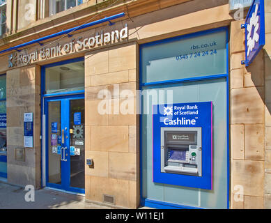 ROYAL BANK OF SCOTLAND/DE LOCAUX ET EXTERNES CASHLINE ATM Banque D'Images