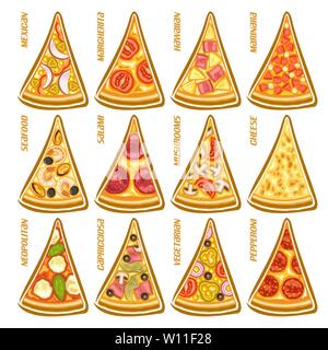 Vector set tranches de pizza Illustration de Vecteur