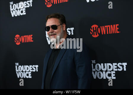 Russell Crowe participe à "la voix la plus forte' New York en première mondiale au Théâtre de Paris le 24 juin 2019 à New York. Banque D'Images