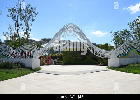 (190629) -- BEIJING, 29 juin 2019 (Xinhua) -- Les touristes visiter le jardin de Taiwan à l'Exposition Horticole Internationale de Beijing à Beijing, capitale de Chine, le 29 juin 2019. Taiwan est une île au large de la côte sud-est de la Chine continentale. Il y a abondance de ressources écologiques et de nombreux sites pittoresques, y compris l'Ali Mountain, une célèbre station de montagne et la réserve naturelle, le Sun Moon Lake, le plus grand lac d'eau douce sur l'île, Kenting, entourée d'eau sur trois côtés, à l'extrémité sud fin de Taiwan, le géoparc de Yehliu, célèbre pour son paysage de l'érosion de la mer sur le nord c Banque D'Images