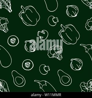 Modèle paléo bas Carb Régime alimentaire sain Une bonne nutrition Seamless Pattern Set Illustration vectorielle pour tissu et papier d'impression numérique Illustration de Vecteur