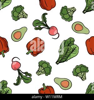 Toile de poivre Légumes végétarien Paleo Alimentation Naturelle Une bonne nutrition motif transparent pour l'impression d'illustration vectorielle et de décoration en tissu Illustration de Vecteur