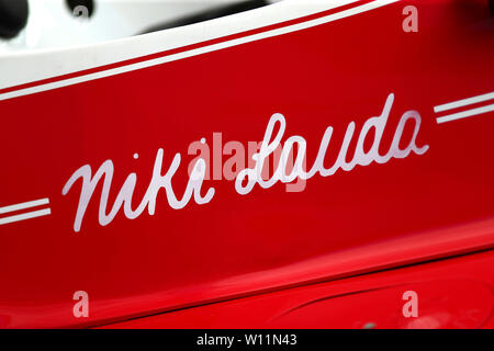 Niki Lauda Ferrari voiture Zeltweg Hommage 28/06/2019 GP Autriche Championnat de Formule 1 2019 Photo Course Federico Basile/Insidefoto insidefoto Crédit : srl/Alamy Live News Banque D'Images