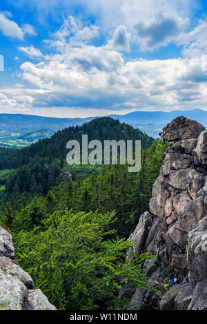 Sokoliki montagne, paysage de montagne en Pologne. Banque D'Images