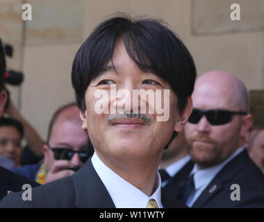 Cracovie. Cracovie. La Pologne. La visite du Prince Fumihito japonais et son épouse. Banque D'Images