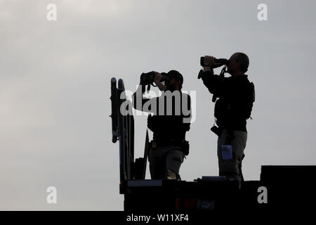 Osan, Seoul, Corée du Sud. 29 Juin, 2019. 29 juin 2019-Osan, en Corée du sud-US Special Force vérifier leur frontière à base aérienne militaire de Osan, en Corée du Sud. Donals Trump a deux jour prévu visiter la Corée du Sud. Et il est d'aller à la colline de flèche (DMZ) demain matin au moment de la Corée du Sud. Credit : Ryu Seung-Il/ZUMA/Alamy Fil Live News Banque D'Images