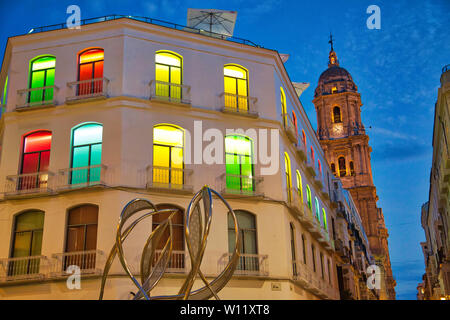 Malaga, Spain-May 16, 2019 : Malaga scenic vieilles rues de centre-ville historique Banque D'Images