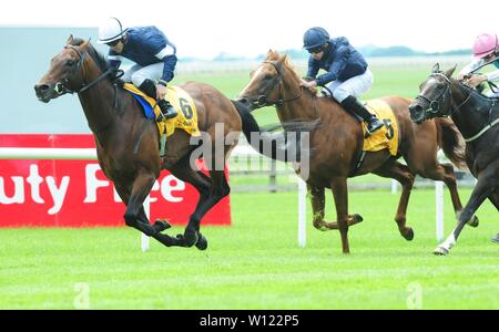 Buckhurst et Wayne Lordan gagne le groupe 3 Dubai Duty Free des enjeux internationaux au cours de la deuxième journée de la Dubai Duty Free Derby irlandais Festival au Curragh Hippodrome, comté de Kildare. Banque D'Images