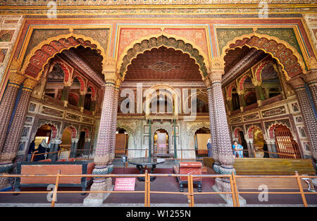 Interior shot de Daria Daulat Bagh, Srirangapatna, Karnataka, Inde Banque D'Images