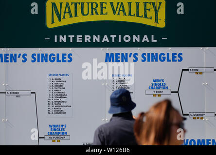 Le Devonshire Park, Eastbourne, Royaume-Uni. 29 Juin, 2019. Tournoi International de Tennis de la vallée de la nature ; la conclusion de 2019 matchs internationaux Nature Valley Crédit : attirer plus d'Action Sports/Alamy Live News Banque D'Images