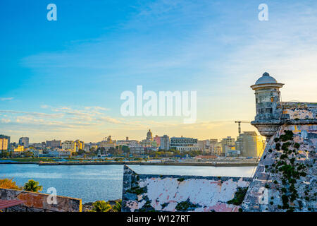 Castillo de los Tres Reyes del Morro en Cuba. Banque D'Images