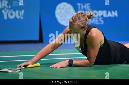 Minsk, Belarus. 29 Juin, 2019. Selena Piek (NED) sur le plancher dans le badminton finale au 2ème jeux européens. Garry Bowden/SIP Crédit photo agency/Alamy live news. Banque D'Images