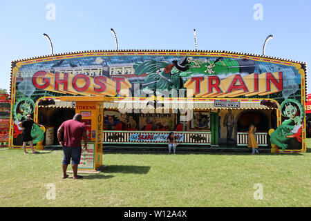 Ghost Train, Carters Steam Fair, Peckham Rye, London, UK, 29 juin 2019, photo de Richard Goldschmidt Banque D'Images