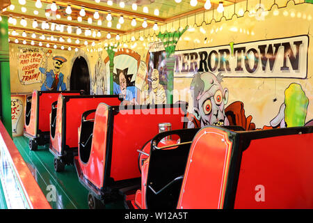 Ghost Train, Carters Steam Fair, Peckham Rye, London, UK, 29 juin 2019, photo de Richard Goldschmidt Banque D'Images