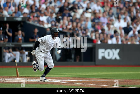 New York Yankees Didi Grégoire en action au cours de la série MLB Londres match au stade de Londres. Banque D'Images