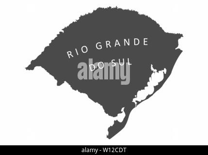 Illustration de l'État de Rio Grande do Sul, Brésil carte silhouette Illustration de Vecteur