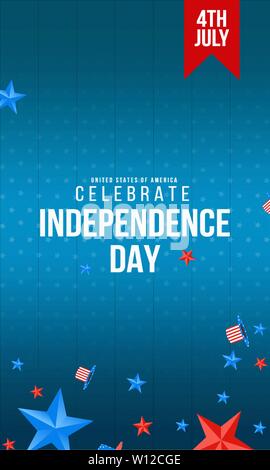 Modèle d'affiche du 4 juillet.USA independence day celebration.USA 4 juillet promotion Illustration de Vecteur