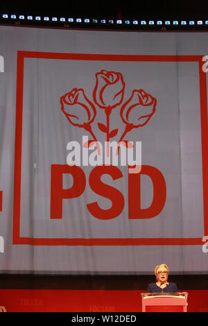 Bucarest, Roumanie. 29 Juin, 2019. Le Premier ministre roumain Dancila Viorica parle au cours de la principale décision Parti Social Démocrate (PSD) congrès extraordinaire à Bucarest, Roumanie, le 29 juin 2019. Le Premier ministre roumain Dancila Viorica a été élu président de l'arrêt principal Parti Social Démocrate (PSD), le samedi, à ses congrès extraordinaire. Crédit : Gabriel Petrescu/Xinhua/Alamy Live News Banque D'Images