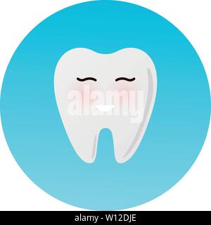 Cute cartoon brillant caractère sain des dents, de dentisterie enfants icône Illustration vecteur concept Illustration de Vecteur