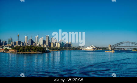 L'horizon classique de Sydney, Australie. ville, l'opéra, le Harbour Bridge. Banque D'Images