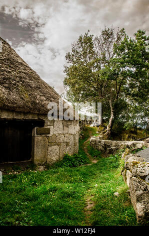 Une palloza est une construction traditionnelle de la nord-ouest de la péninsule espagnole, fondamentalement des Ancares de Leon et de Galice, ainsi que d'autres poi Banque D'Images