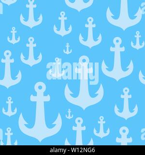 Seamless Vector background pattern avec ancres sur le fond bleu Illustration de Vecteur