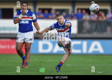 Wakefield, Royaume-Uni, 28 6 2019. 28 juin 2019. Fusée Mobile Stadium, Wakefield, Angleterre ; Rugby League Super League Betfred, Wakefield Trinity vs Huddersfield Giants ; Ryan Hampshire Dean Williams/RugbyPixUK Banque D'Images