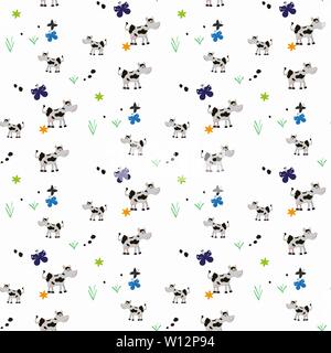 Sourire mignon,motif transparent vaches cartoon illustration eps 10 Illustration de Vecteur