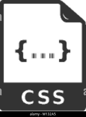 Format de fichier CSS dans l'icône de couleur unique. La page logiciels Conception web Développement de feuille de style Illustration de Vecteur
