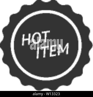 Article chaud icône label à couleur unique. Shopping discoutn marketing commercial vente remboursement Illustration de Vecteur