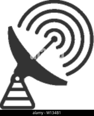 Récepteur satellite icône dans seul couleur gris clair. La technologie de l'information Sciences de l'espace de données Illustration de Vecteur