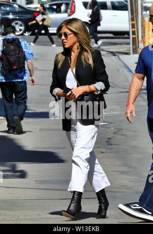 Jennifer Aniston arrive à Jimmy Kimmel Live ! À Los Angeles, Californie avec : Jennifer Aniston Où : Hollywood, California, United States Quand : 29 mai 2019 Source : WENN.com Banque D'Images