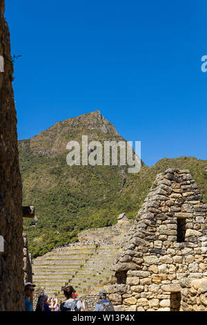 Machu Picchu, Urubamba, région de Cuzco, Pérou, Amérique du Sud Banque D'Images