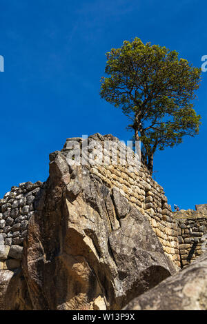 Temple du Condor, Machu Picchu, Urubamba, région de Cuzco, Pérou, Amérique du Sud Banque D'Images