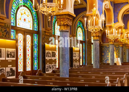 Prague, République tchèque, 20 juin 2019 - Vue de l'intérieur de Jérusalem Synagogue du Jubilé à Prague, République Tchèque Banque D'Images