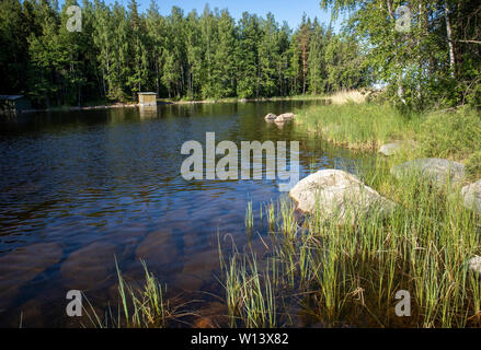 Le lac en Malonsaari, Imatra en Finlande Banque D'Images