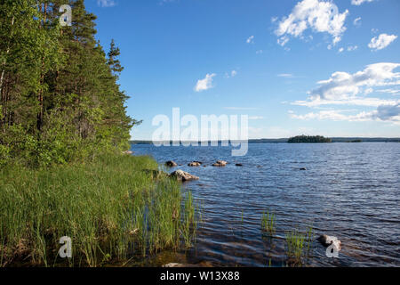 Le lac en Malonsaari, Imatra en Finlande Banque D'Images