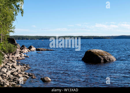 Le lac en Malonsaari, Imatra en Finlande Banque D'Images