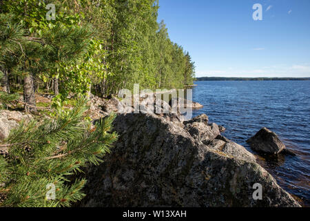 Le lac en Malonsaari, Imatra en Finlande Banque D'Images