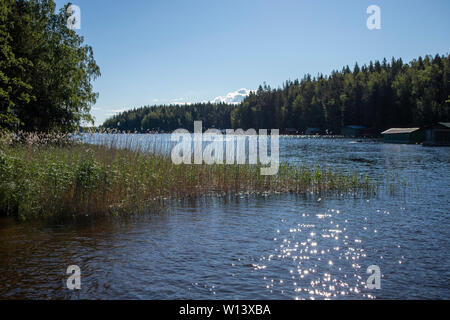 Le lac en Malonsaari, Imatra en Finlande Banque D'Images
