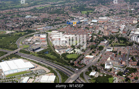 Vue aérienne de Ashton en vertu de Lyne, Manchester, UK Banque D'Images