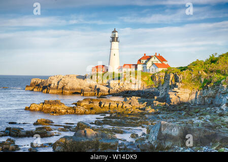 Portland Head Lighthouse historique sur Cape Anne près de Portland (Maine) Banque D'Images