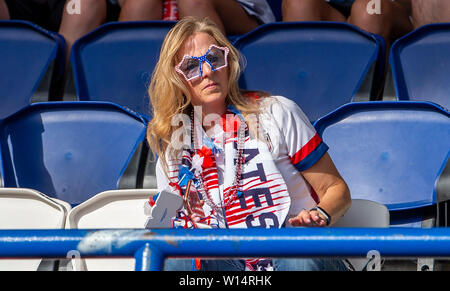 Paris, Frankreich. 28 Juin, 2019. France, Paris, Parc des Princes, 28.06.2019, Football - Coupe du Monde féminine de la FIFA - quarts - France - USA : l'image utilisée dans le monde entier nous ventilateur | Credit : dpa/Alamy Live News Banque D'Images