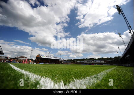 Une vue générale du stade avant le match de championnat Super Betfred au Mend-A-tuyau Jungle, Castleford. Banque D'Images