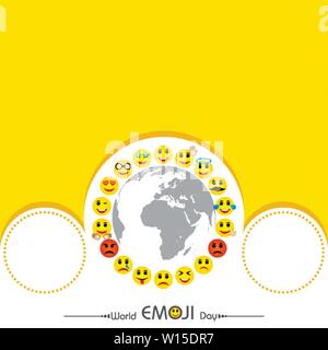 Illustration du Monde Accueil Journée Emoji - 17 Juillet Illustration de Vecteur
