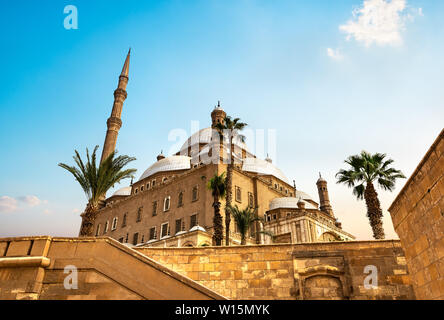 Mosquée de la citadelle au coucher du soleil Banque D'Images