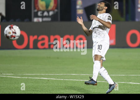 Le Caire, Égypte. 30 Juin, 2019. L'Égypte Mohamed Salah réagit au cours de la coupe d'Afrique des Nations 2019 Group un match de football entre l'Egypte et l'Ouganda au Stade International du Caire. Credit : Omar Zoheiry/dpa/Alamy Live News Banque D'Images