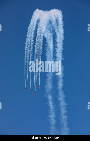 La Royal Air Force des flèches rouges Aerobatic Team Banque D'Images